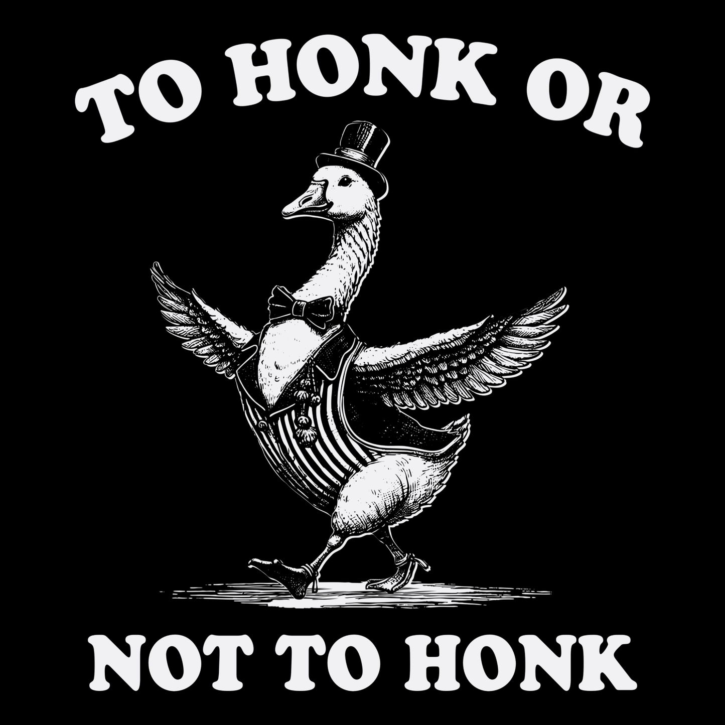 To Honk Or Not To Honk Funny Retro Cartoon Goose Meme T-Shirt