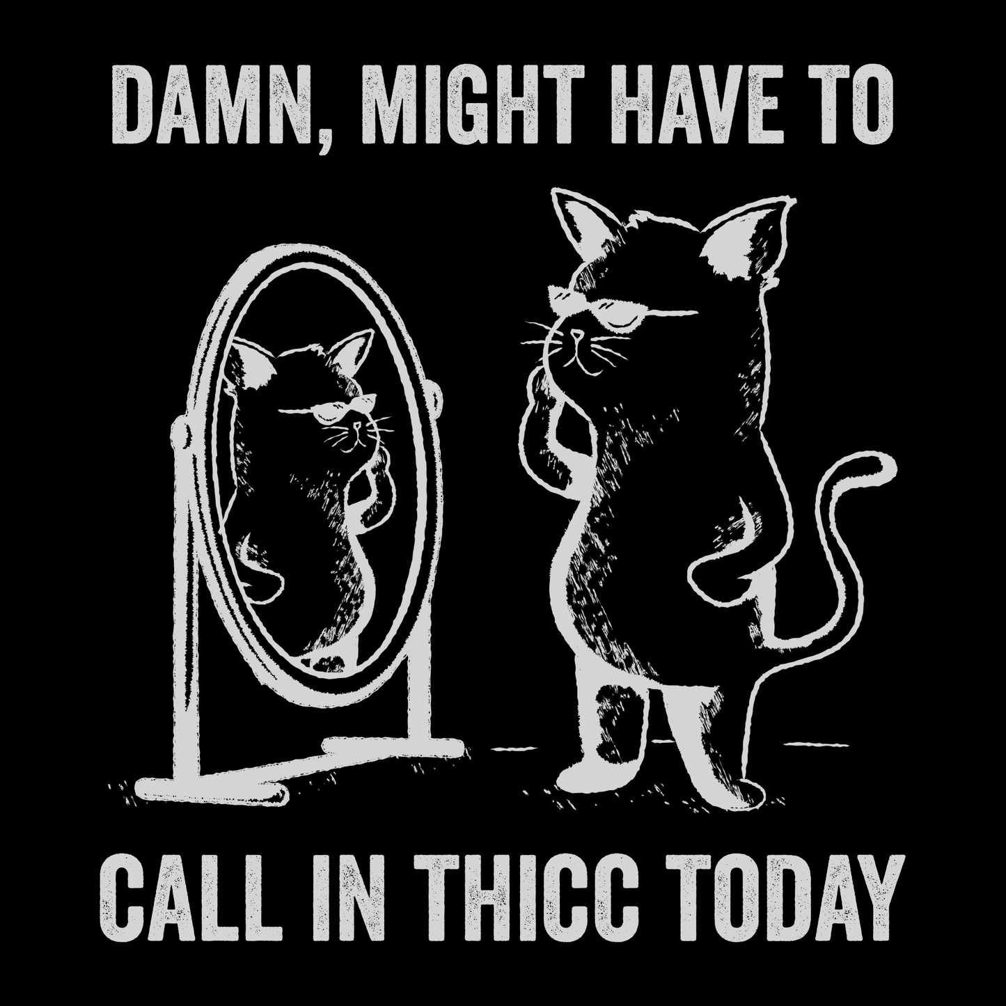 Damn Might Have To Call In Thicc Today Funny Retro Cartoon T-Shirt