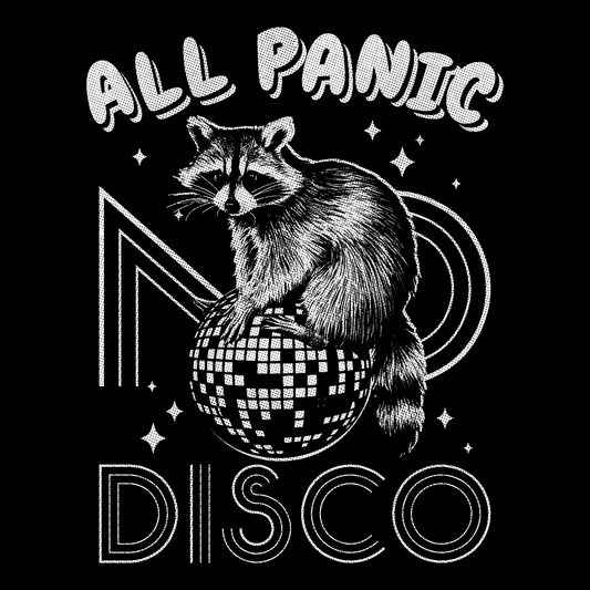 All Panic No Disco Funny Anxious Raccoon Meme T-Shirt