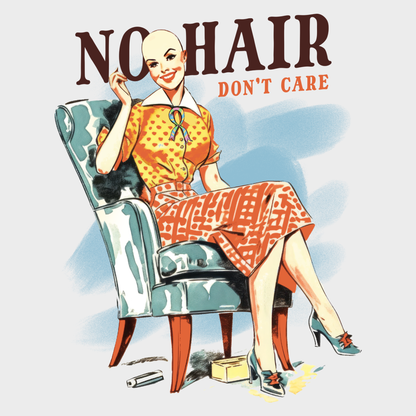 No Hair Don't Care Funny 70s Retro Vintage Humor T-Shirt