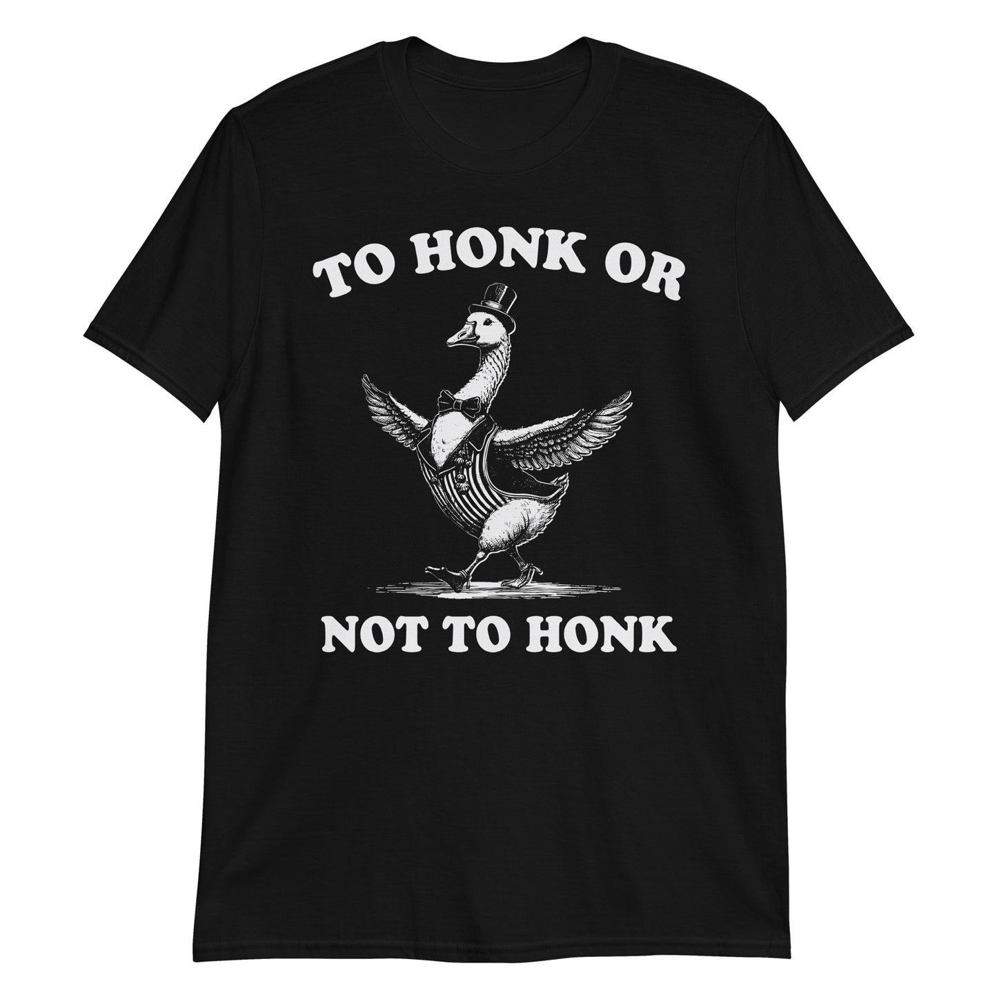 To Honk Or Not To Honk Funny Retro Cartoon Goose Meme T-Shirt