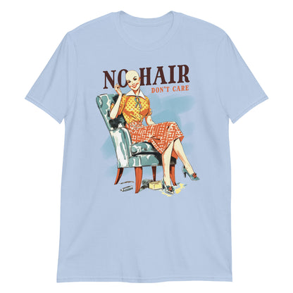 No Hair Don't Care Funny 70s Retro Vintage Humor T-Shirt