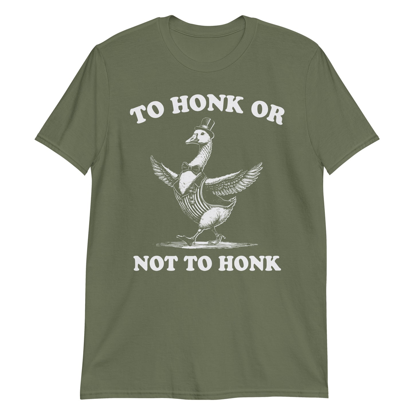 To Honk Or Not To Honk Funny Retro Cartoon Goose Meme T-Shirt