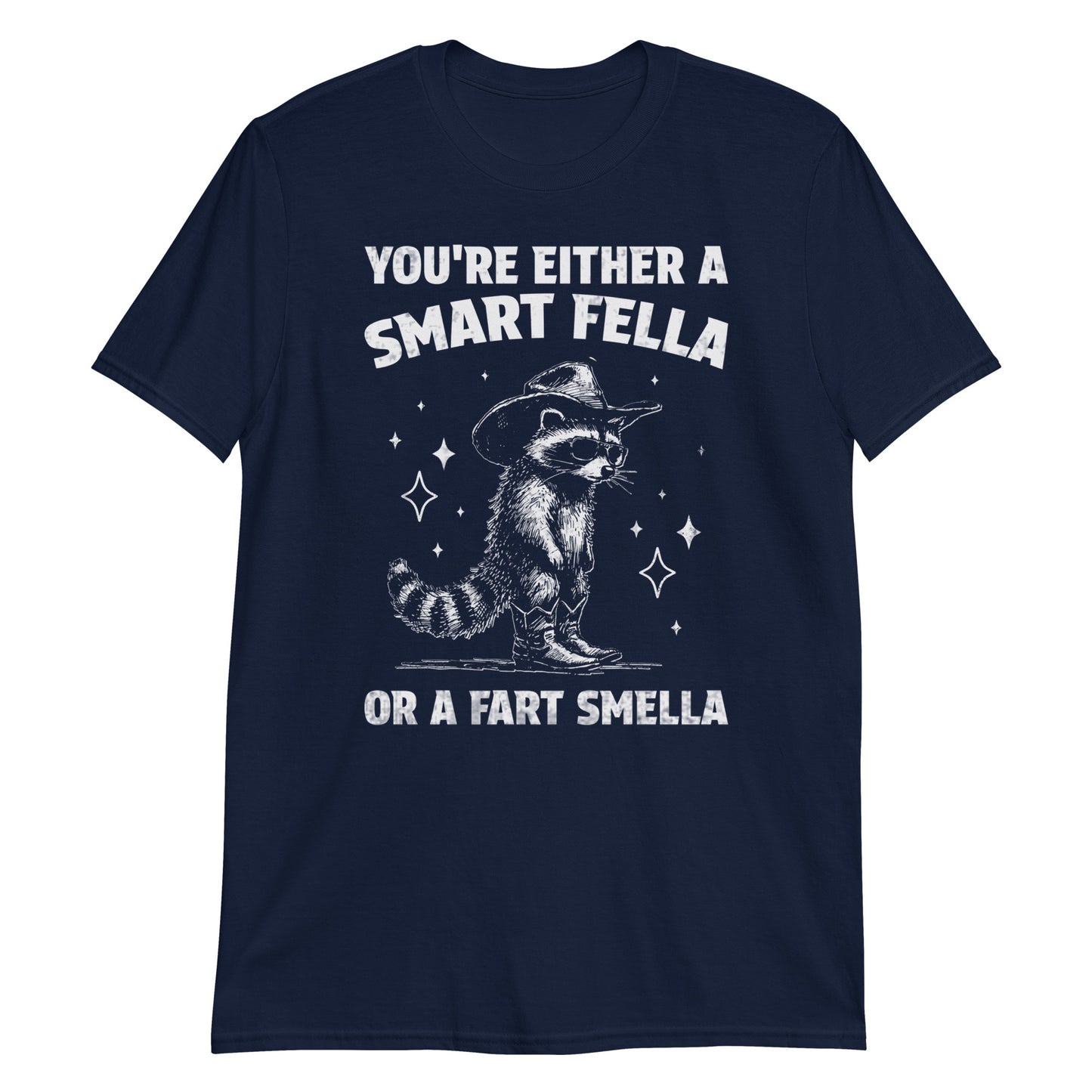 You're Either A Smart Fella Or A Fart Smella Funny Retro Raccoon Meme T-Shirt