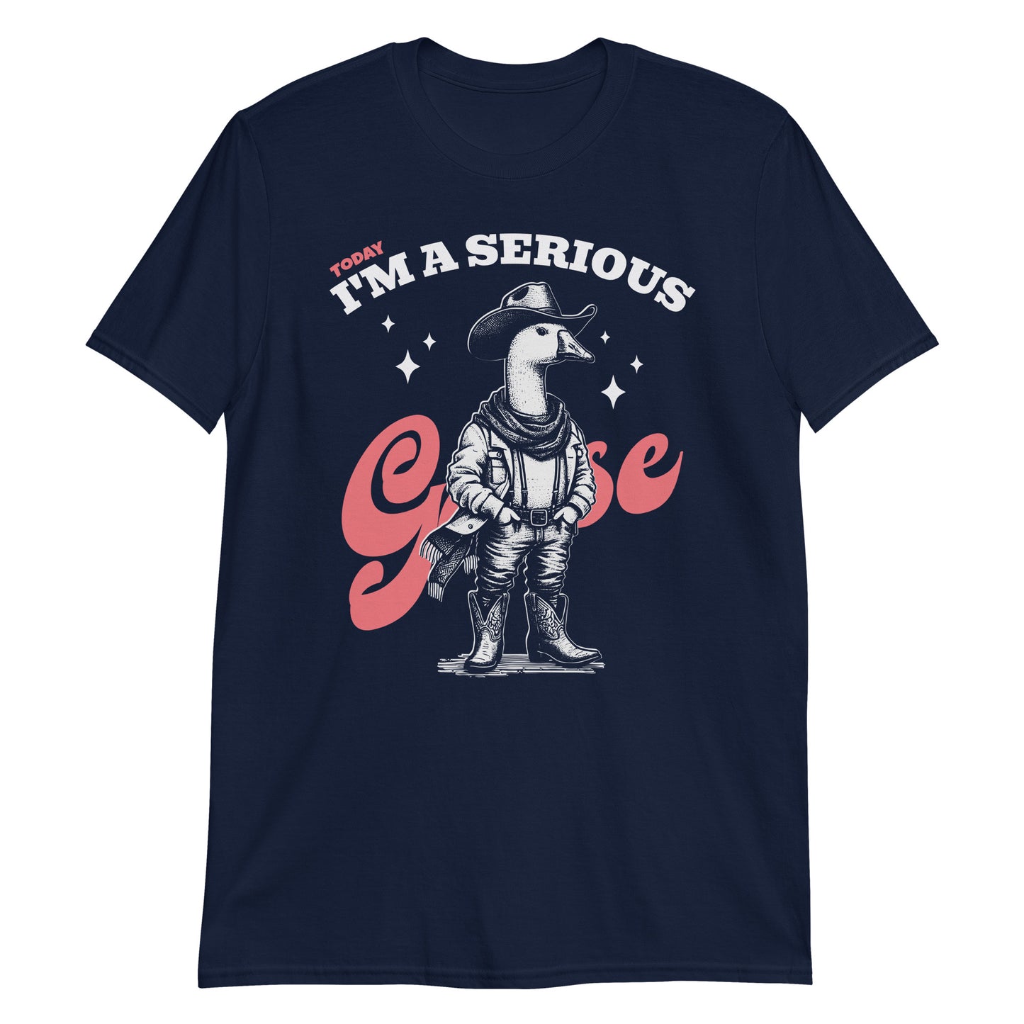 Today I'm A Serious Goose Funny Retro Western Cowboy Cartoon T-Shirt