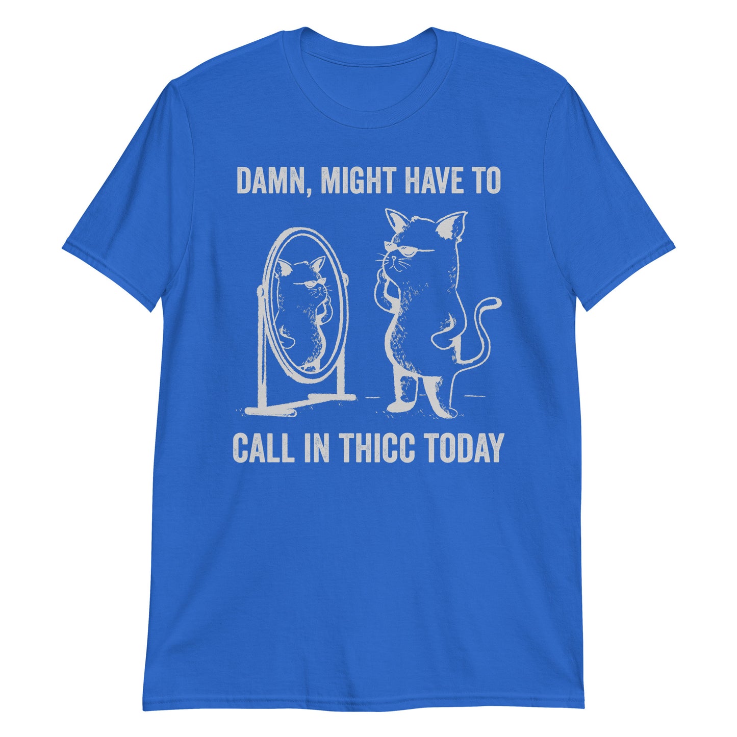 Damn Might Have To Call In Thicc Today Funny Retro Cartoon T-Shirt