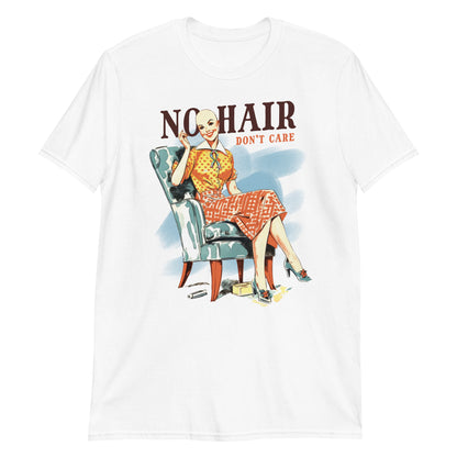 No Hair Don't Care Funny 70s Retro Vintage Humor T-Shirt